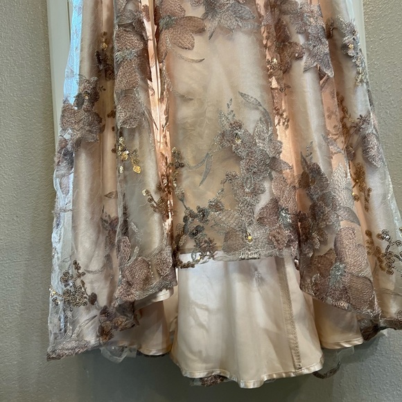 TAHARI Arthur S. Levine,  dress in size M color Rose Gold and cream background - Picture 9 of 16